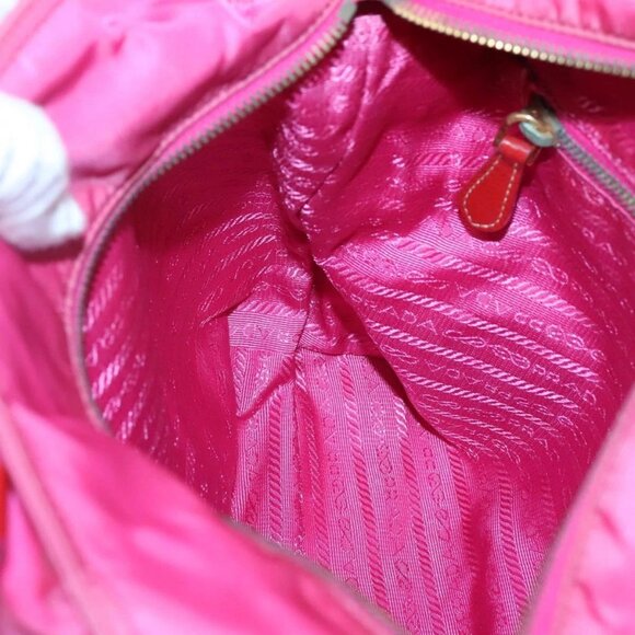 PRADA Hand Bag Nylon 2way Pink Gold Auth 120480 - Picture 12 of 16